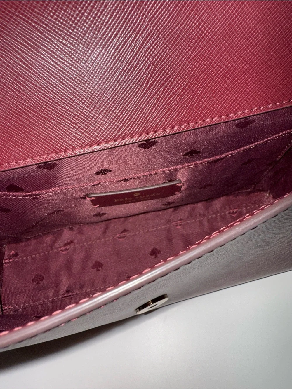 kate spade Burgundy Crossbody/shoulder bag with Gold Chain and Leather Strap